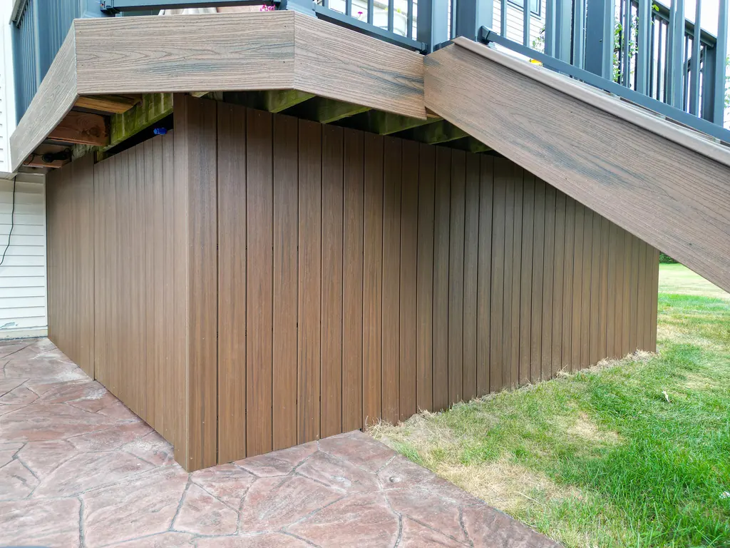 Trex Composite Deck Skirting with Sliding Barn Door Access — thumbnail 3