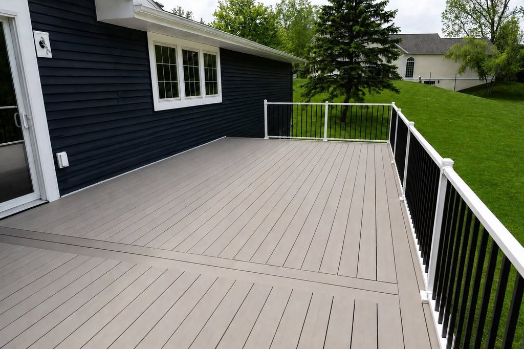 Forest Hills Deck with Stamped Concrete Patio — thumbnail 3