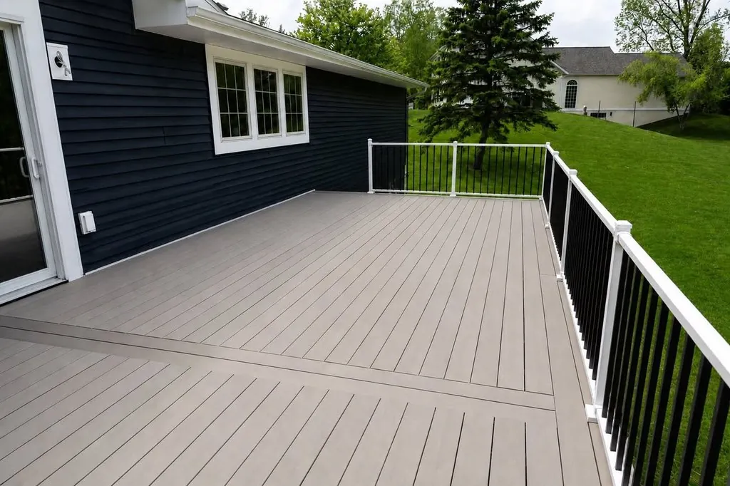 Forest Hills Deck with Stamped Concrete Patio — thumbnail 3