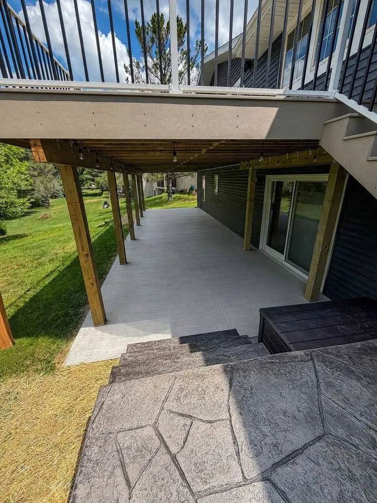 Forest Hills Deck with Stamped Concrete Patio — thumbnail 4