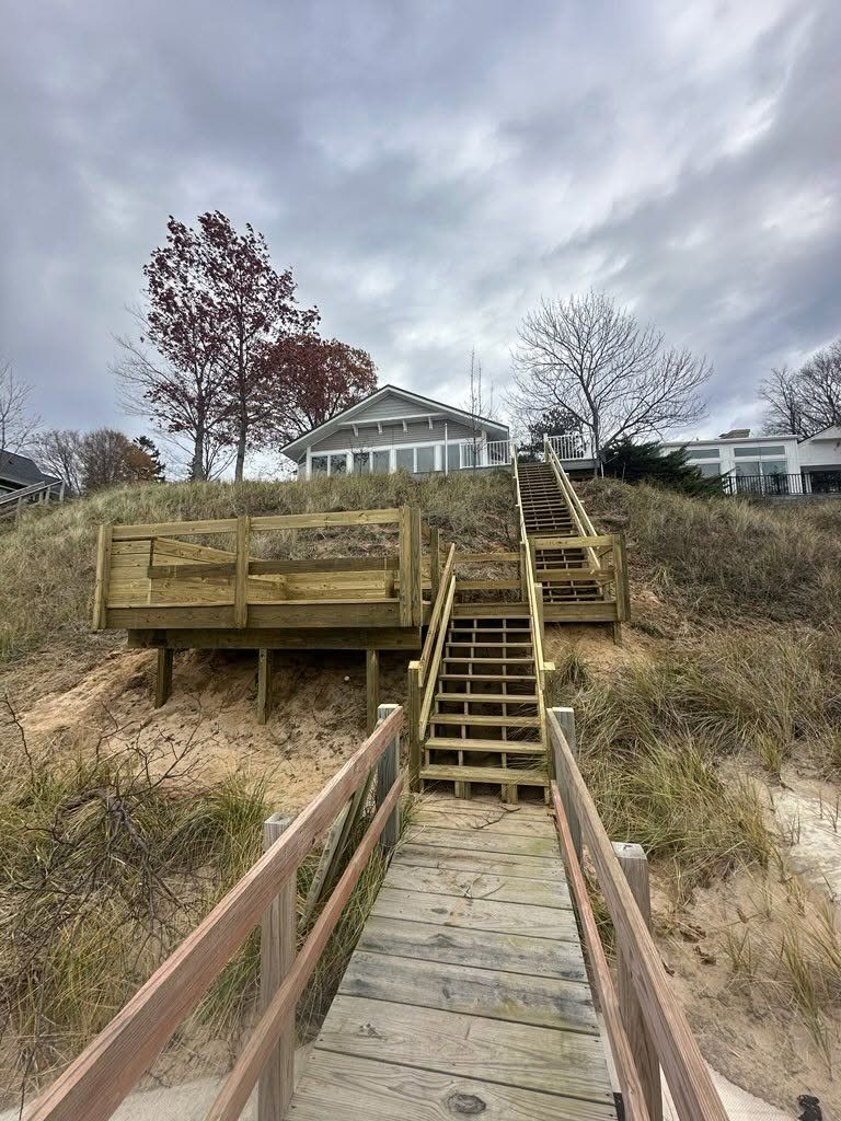 Lake Michigan Dune Staircase with Storage Bench
