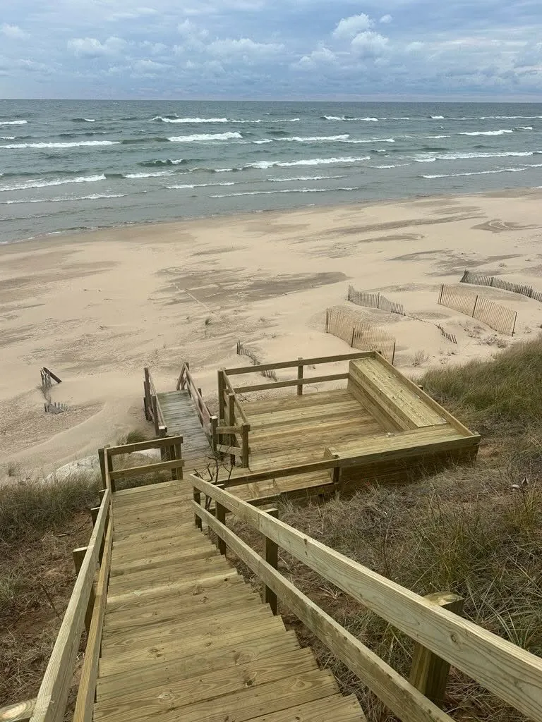 Lake Michigan Dune Staircase with Storage Bench — thumbnail 3