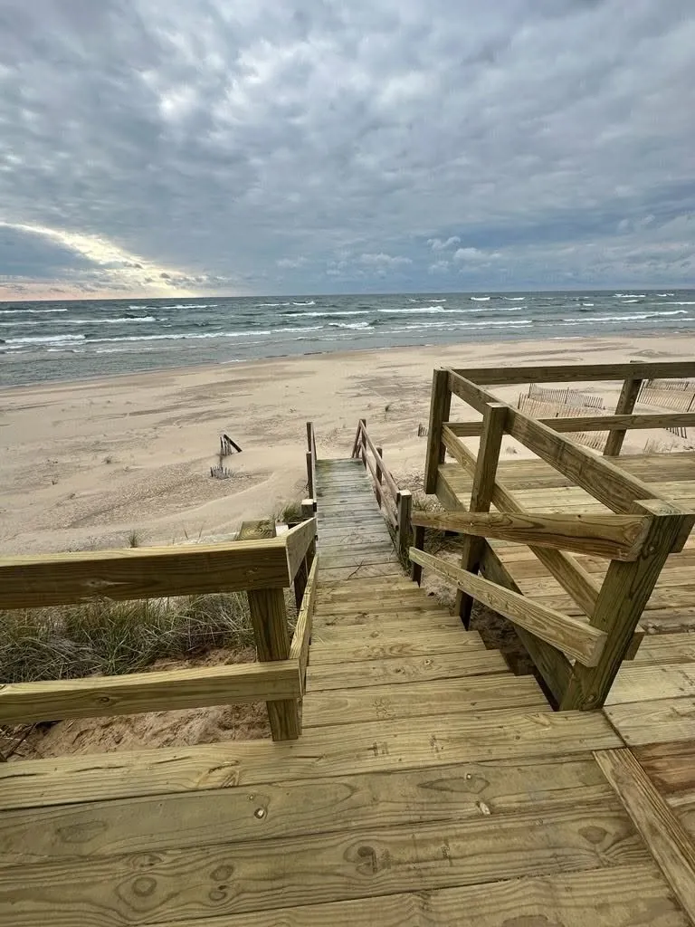 Lake Michigan Dune Staircase with Storage Bench — thumbnail 4