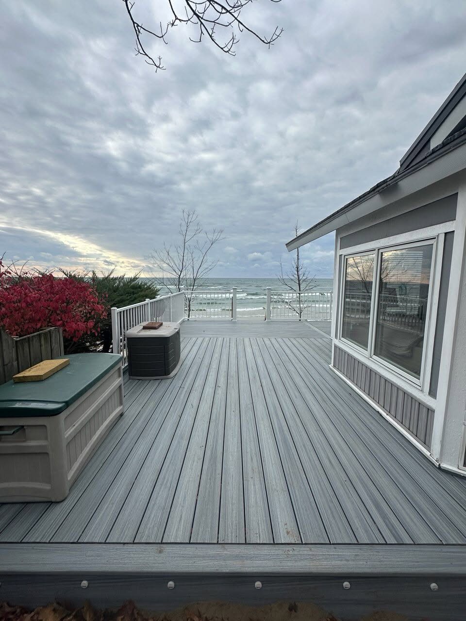 Lakefront deck built by VIBE Construction