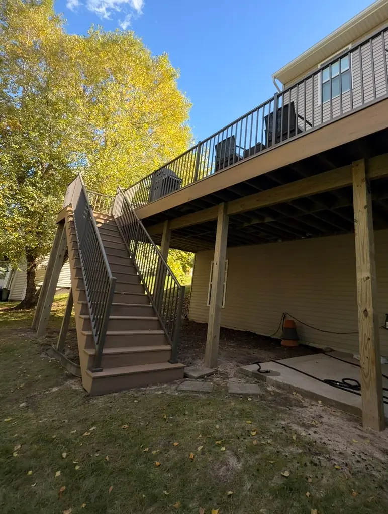 28' x 12' Composite Deck with Stairs to Grade — photo 1