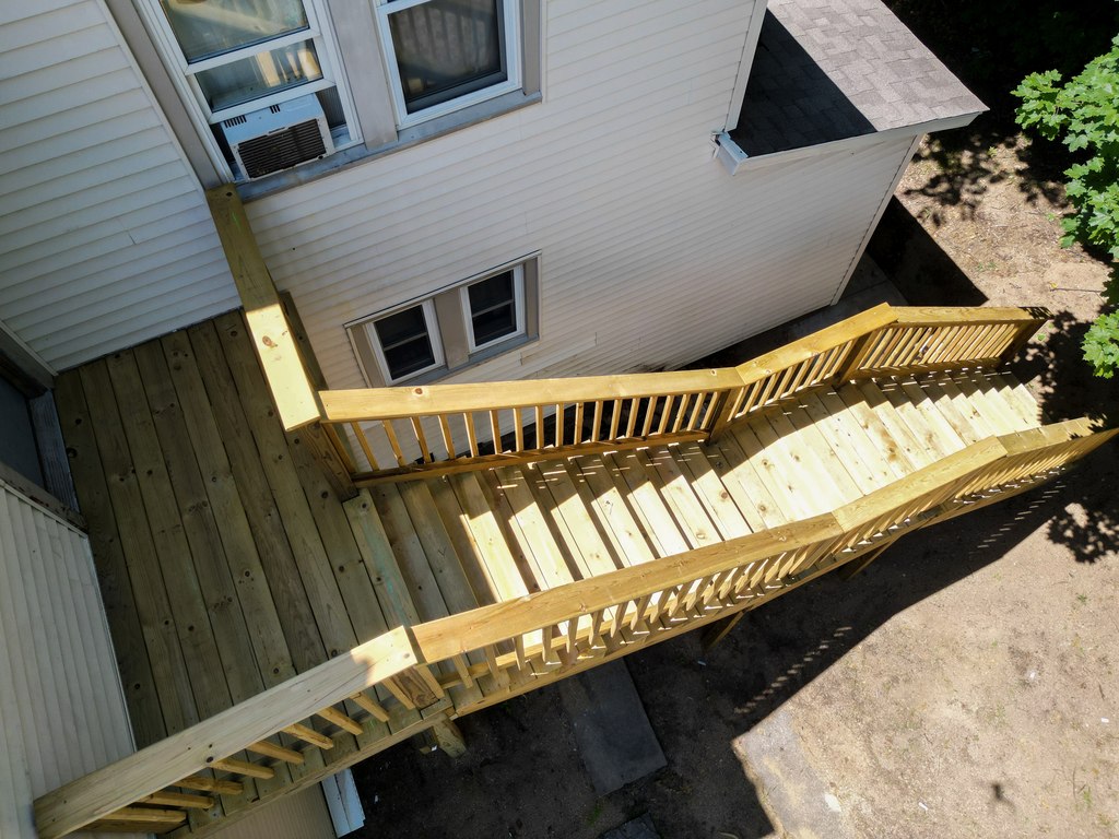 Pressure-Treated Switchback Staircase with Dual Platforms — thumbnail 2
