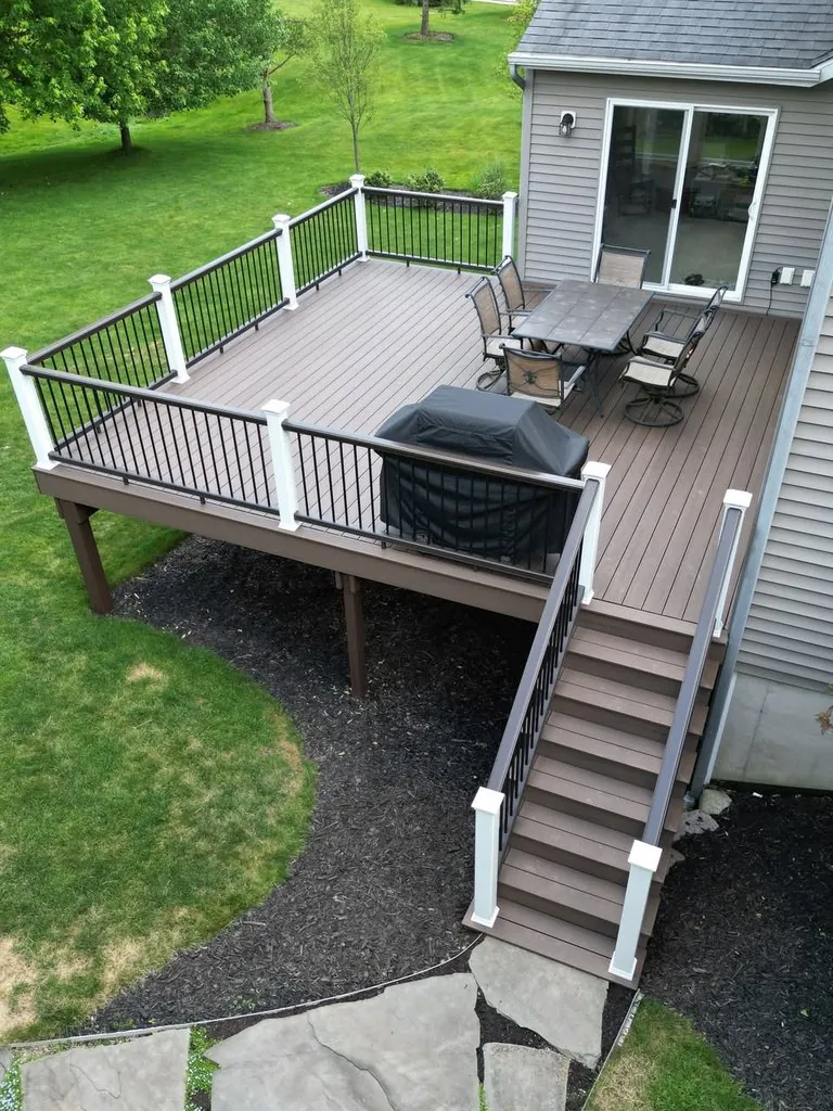 TimberTech Dark Cocoa Deck with Integrated Cap Lights