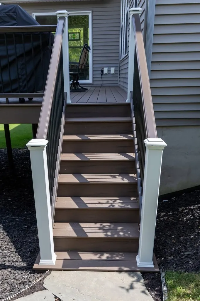 TimberTech Dark Cocoa Deck with Integrated Cap Lights — thumbnail 2