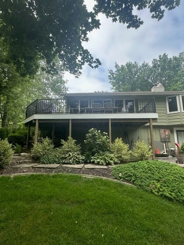 Elevated Trex Deck with Black Railings & Azek Fascia — thumbnail 2