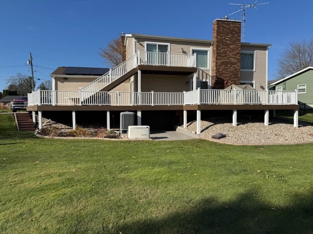 Two-Story Trex Deck with Azek Wrapped Posts