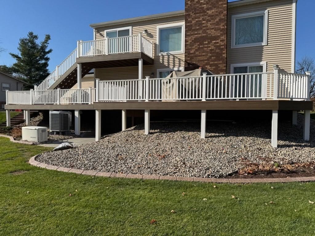 Two-Story Trex Deck with Azek Wrapped Posts — thumbnail 2