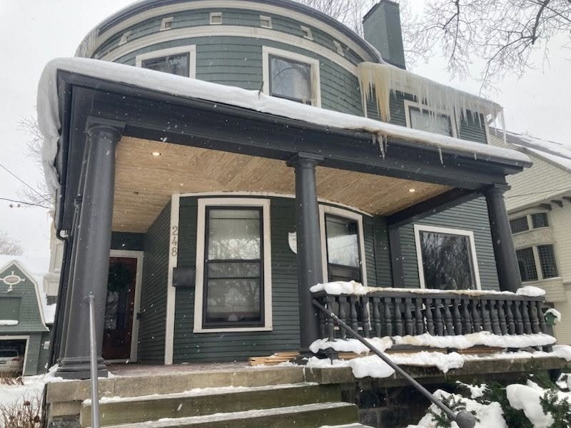 Victorian Porch Restoration with Pine Beadboard Ceiling — thumbnail 3