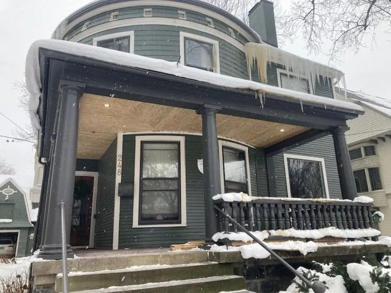 Victorian Porch Restoration with Pine Beadboard Ceiling — thumbnail 3