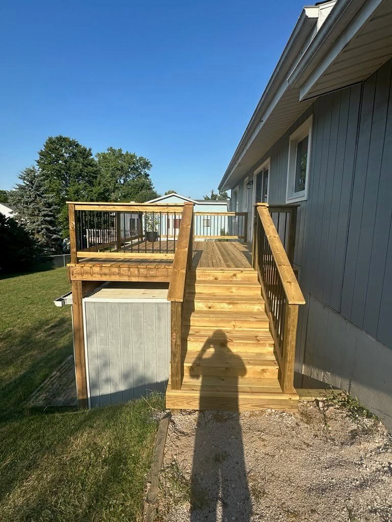 Southern Yellow Pine Deck with Walkout Stairs