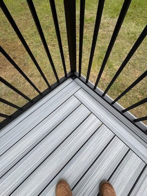 Gray Composite Deck with Black Railings
