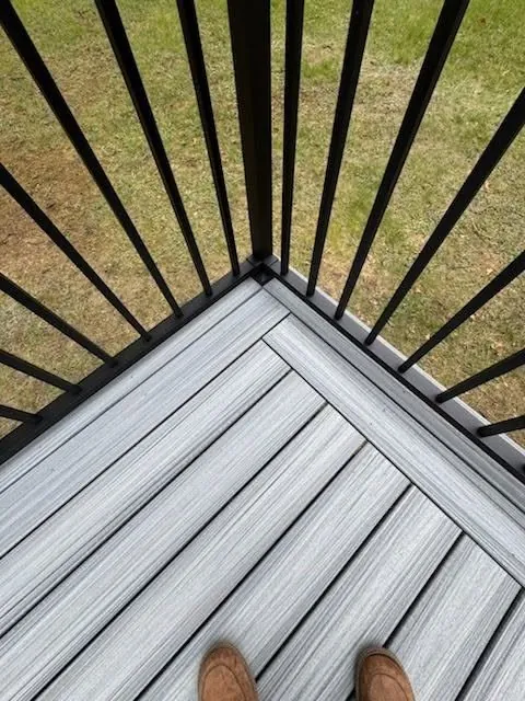 Gray Composite Deck with Black Railings