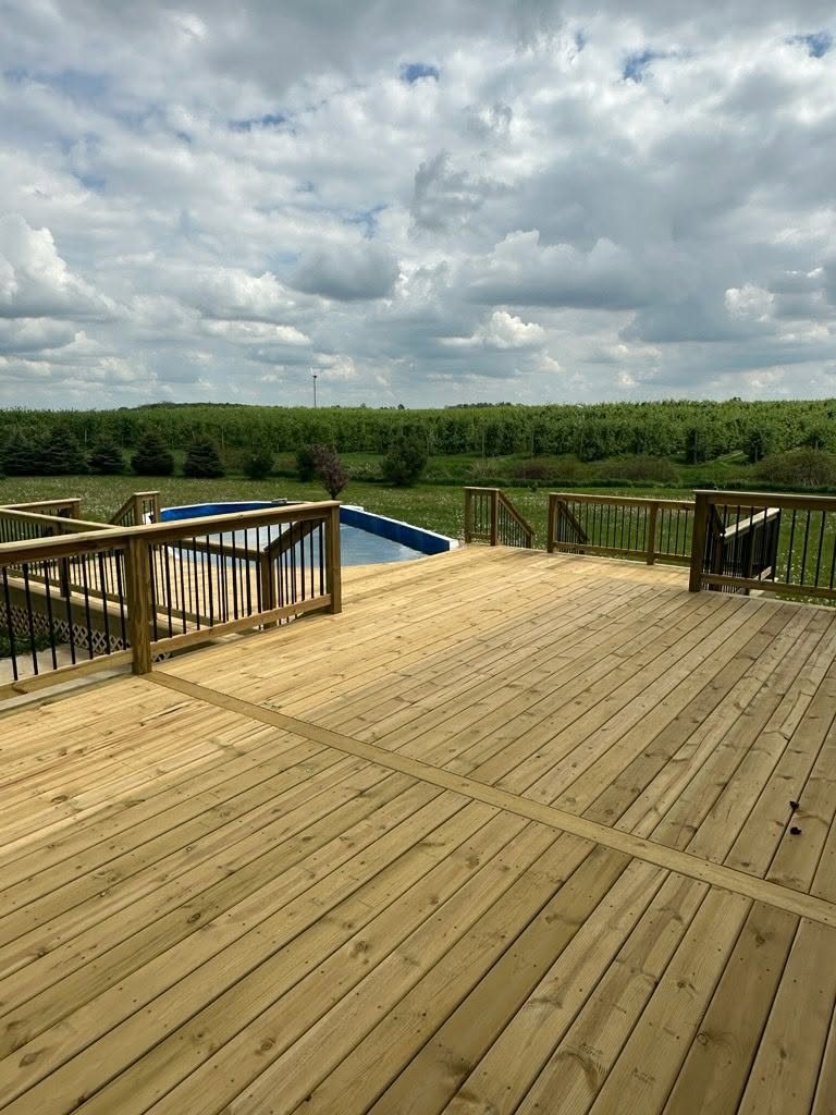 Custom Pool Deck with Black Steel Balusters — thumbnail 4